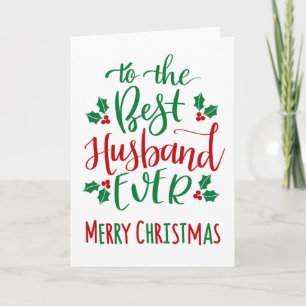 Tarjeta Mejor esposo de todos Feliz Navidad Tipografía