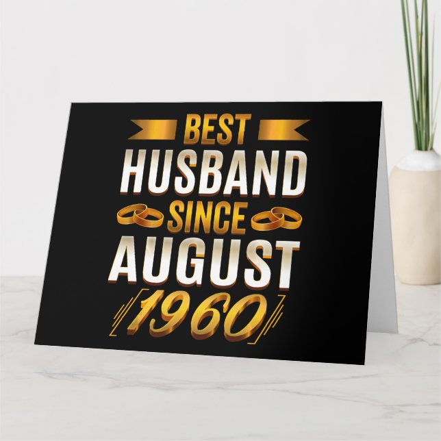 Tarjeta Mejor Esposo desde el 60 aniversario de Agosto (Anverso)