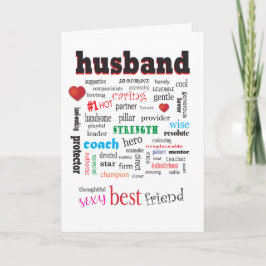 Tarjeta Mejor Esposo Maravilloso A1 Word Cloud