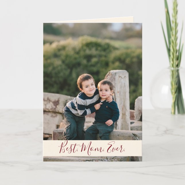 Tarjeta Mejor foto de mamá de todos los tiempos (Anverso)