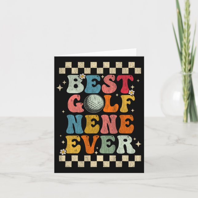 Tarjeta Mejor Golf Nene Retro Groovy Gift Golf Nene (Anverso)