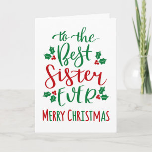 Tarjeta Mejor Hermana de la Historia de la Navidad