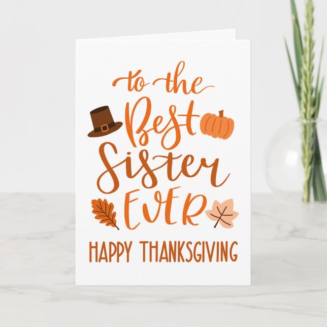 Tarjeta Mejor Hermana del Día de Acción de Gracias en Nara (Anverso)