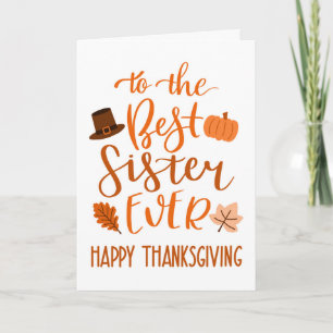 Tarjeta Mejor Hermana del Día de Acción de Gracias en Nara