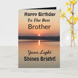 Tarjeta Mejor Hermano Tu Luz Brilla Abundante Cumpleaños