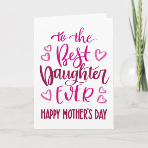 Tarjeta Mejor hija de todos los tiempos Tipografía del Día
