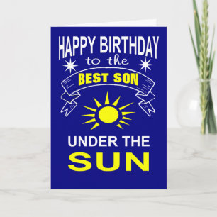 Tarjeta mejor hijo bajo el cumpleaños del sol