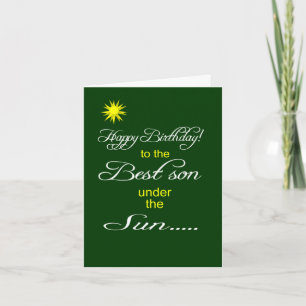 Tarjeta Mejor hijo bajo el sol feliz deseo de cumpleaños