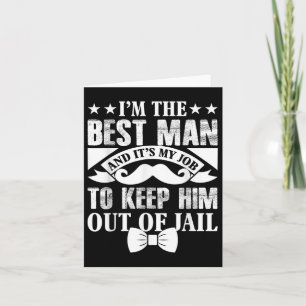 Tarjeta Mejor Hombre Boda Groom Gracioso Bachelor Stag Fie