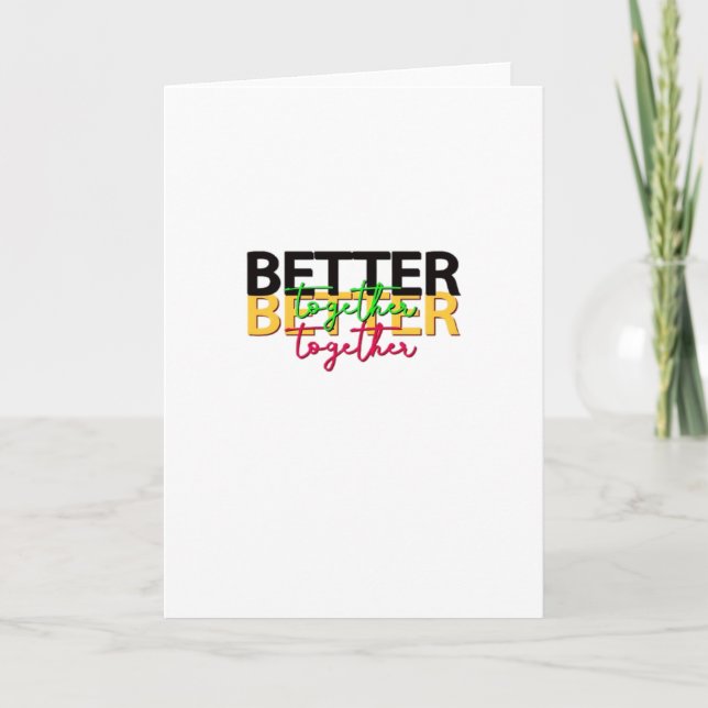 Tarjeta Mejor Juntos como un Estilo Familiar Sentimental  (Anverso)