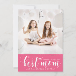 Tarjeta Mejor madre   White Modern Calligraphy Mother's Da