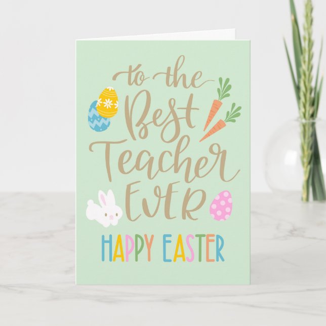 Tarjeta Mejor Maestría de la Historia Feliz de Pascua (Anverso)