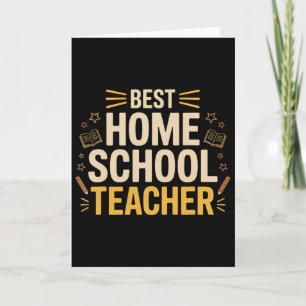 Tarjeta Mejor maestro de escuela en casa, divertida escola