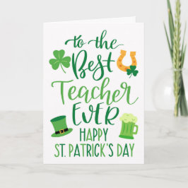 Tarjeta Mejor maestro de todos para el Día de San Patricio