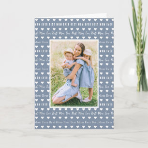 Tarjeta Mejor Mamá Azul Foto Día de la Madre 