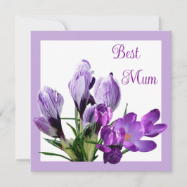 Tarjeta Mejor Mamá bonito croco púrpura colorido floral