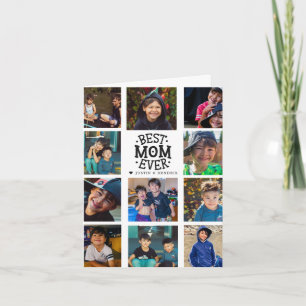 Tarjeta Mejor Mamá Colaje de Fotos de Día de la Madre con 