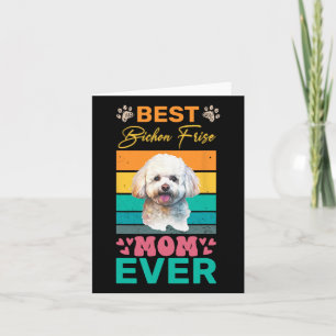 Tarjeta Mejor Mamá de Bichon Frise Siempre Amante de los P