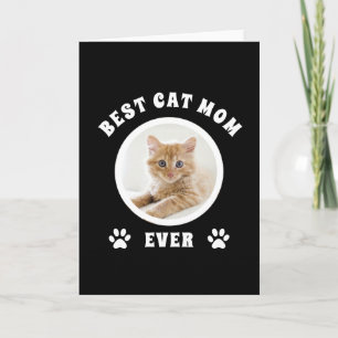 Tarjeta Mejor Mamá de Gatos Personalizada con Foto