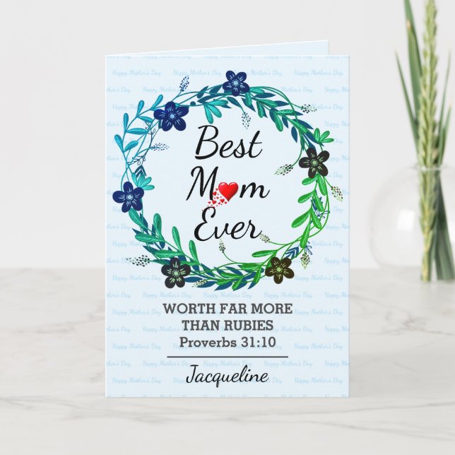 Tarjeta MEJOR MAMÁ DE LA HISTORIA PROv. 31 AZUL (Anverso)