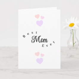 Tarjeta Mejor mamá del mundo Cumpleaños corazones modernos