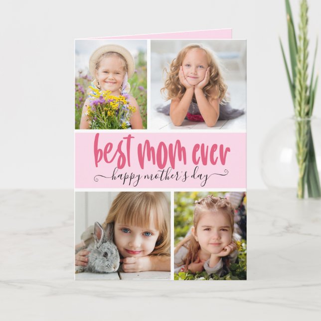 Tarjeta Mejor Mamá del Mundo Foto Día de la Madre (Anverso)