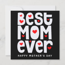 Tarjeta Mejor Mamá Día de la Madre del corazón Blanco Rojo
