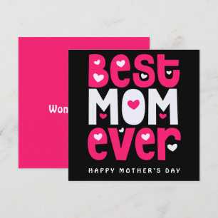 Tarjeta Mejor Mamá Día de la Madre del corazón Blanco rosa