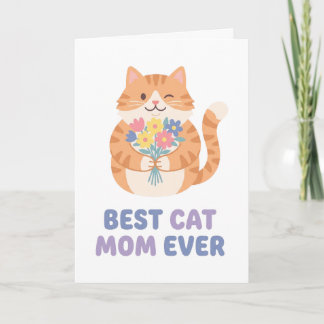 Tarjeta Mejor Mamá Gata del Mundo Tabby Gato Gráfico