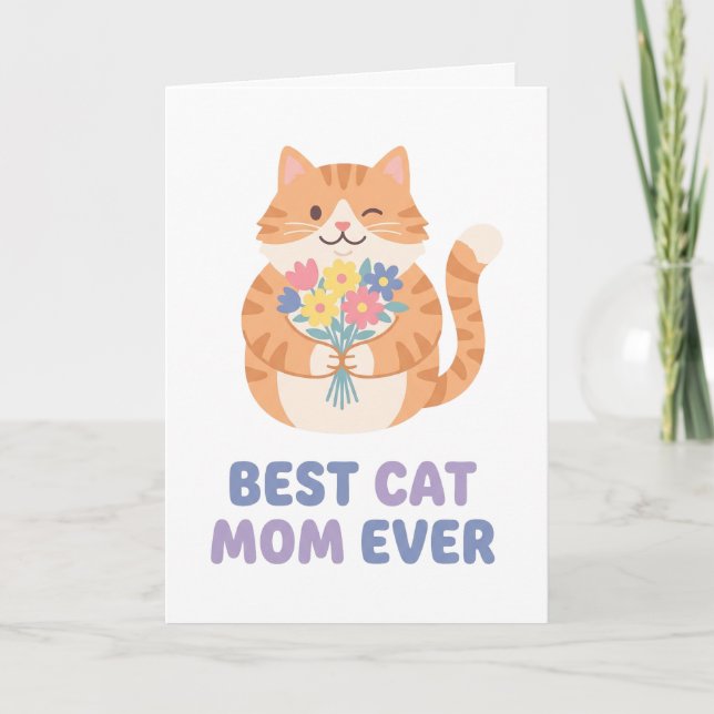 Tarjeta Mejor Mamá Gata del Mundo Tabby Gato Gráfico (Anverso)