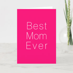 Tarjeta Mejor mamá jamás personalizado de fucsia rosa cali