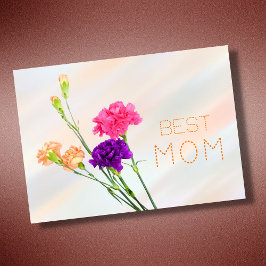 Tarjeta Mejor Mamá mejor mamá del mundo pastel elegante fl