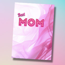 Tarjeta Mejor Mamá mejor mamá siempre rosa moderno chic el