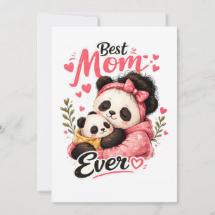 Tarjeta Mejor Mamá Panda Lindo Regalo del Día de la Madre