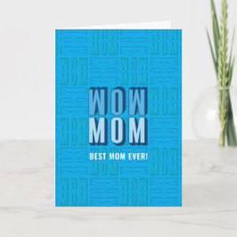 Tarjeta Mejor Mamá Patrón de Letras en Bloque Día de la Ma