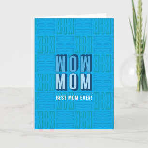 Tarjeta Mejor Mamá Patrón de Letras en Bloque Día de la Ma