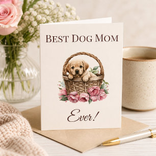 Tarjeta Mejor Mamá Perro de Todos los Tiempos Cachorro Vin