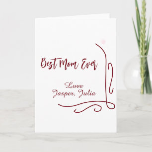 Tarjeta Mejor mamá siempre amor rojo frontera española ele