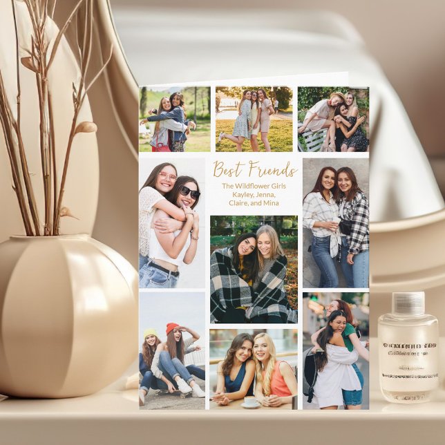 Tarjeta Mejor mensaje de Personalizable de Collage de foto (Subido por el creador)