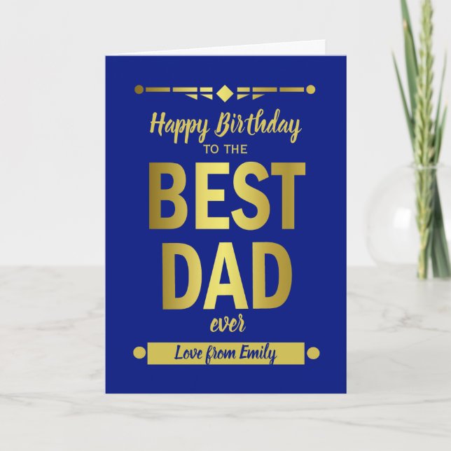 Tarjeta Mejor Oro de Tipografía de Papá (Anverso)