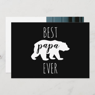 Tarjeta Mejor oso de papá negro y blanco moderno
