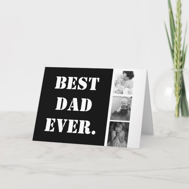 Tarjeta MEJOR PADRE DE LA HISTORIA DEL Collage de fotos Fa (Anverso)