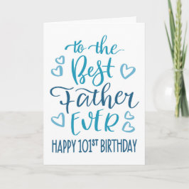 Tarjeta Mejor Padre del Mundo Tipografía de cumpleaños 101