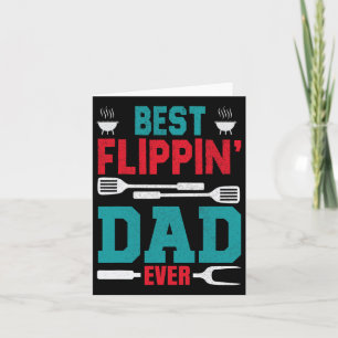 Tarjeta Mejor Padre Flippin Del Día De Los Padres Bbq Gril