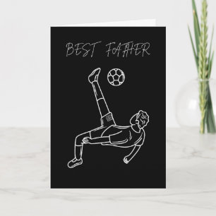 Tarjeta Mejor Padre Fútbol Minimalista Papá Fútbol