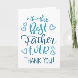 Tarjeta Mejor Padre jamás Gracias Tipografía en Azul