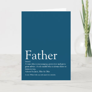 Tarjeta Mejor Padre Papá Definición Azul de Todos los Tiem