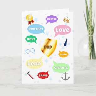 Tarjeta Mejor Palabra del Día del Padre Nubes de palabras 