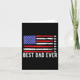 Tarjeta Mejor Papá Americano Bandera Día de los Veteranos