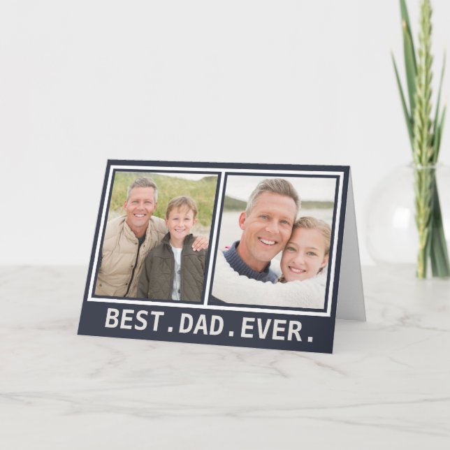 Tarjeta Mejor Papá Audaz Foto del Día del Padre Moderno (Anverso)